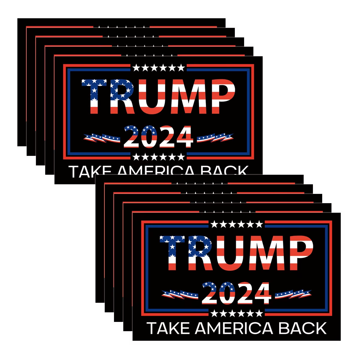 10Sheets/Pack Donald Trump 2024 Decoration Sticker,American Outdoor Decoration Car,Motorcycle,Helmets, Notebook Stickers