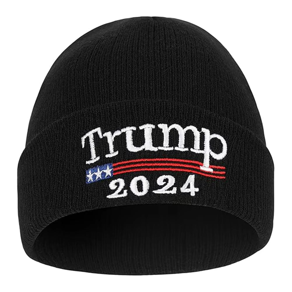 1-10PCS Trump Beanie Hat 2024 Embroidery MAGA Hat Make America Great Again Autumn Winter Knit Hats for Men Women USA Flag Cap