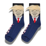 Funny Donald Trump Socks with 3D Hair