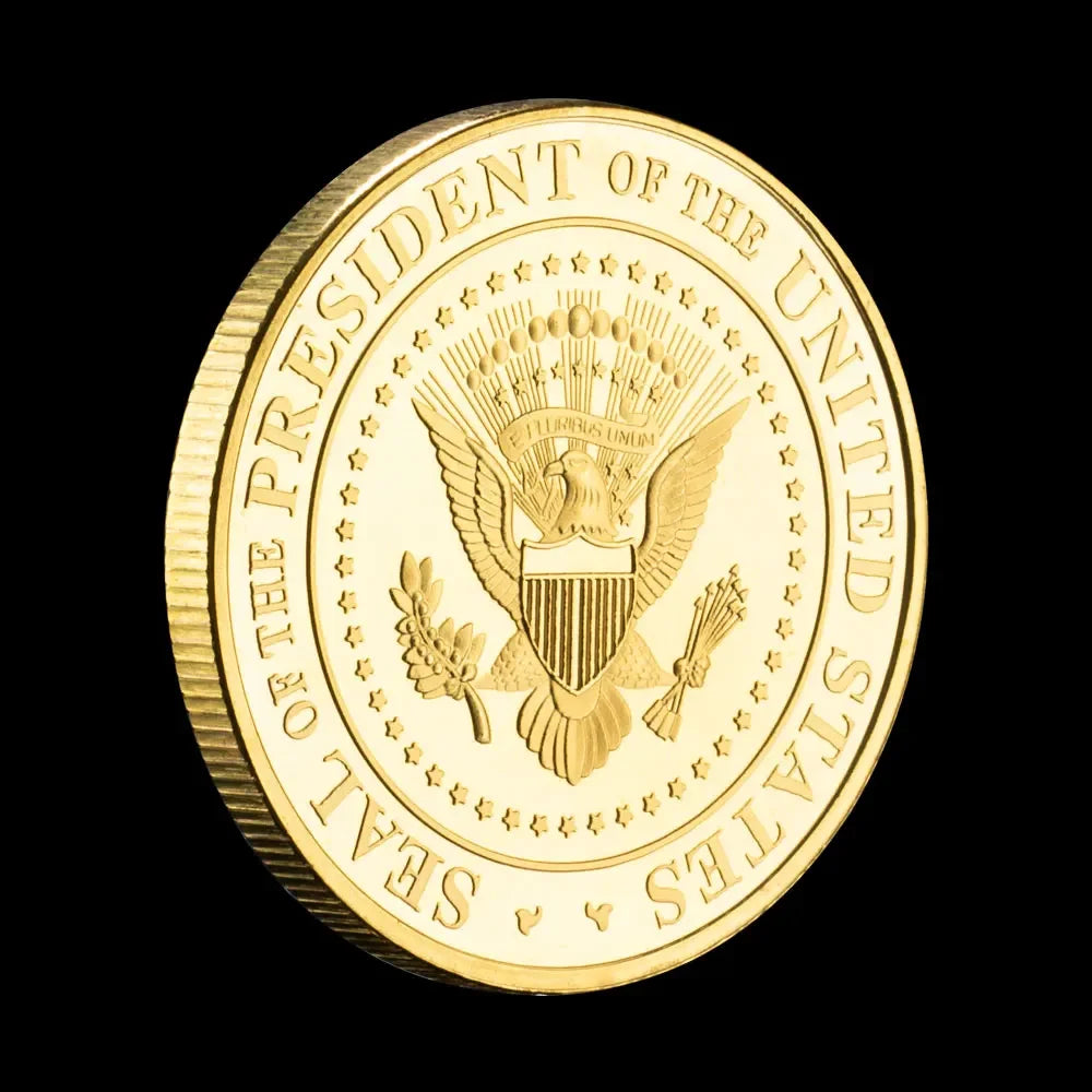 Donald Trump Gold Coin Gold Plated Collectable Coin and Case Included Second Presidential Term 2025 - 2029 Commemorative Coin